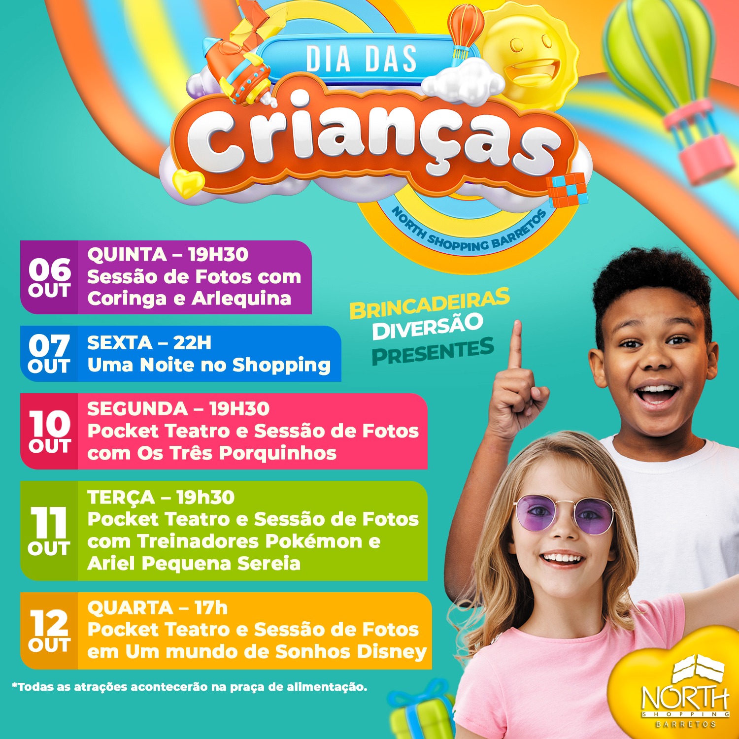 Confira a programação de Dia das Crianças dos shoppings de